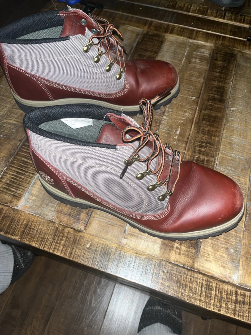 Timberland Men's Two-Tone Brown and Tan Leather Hiking Boots